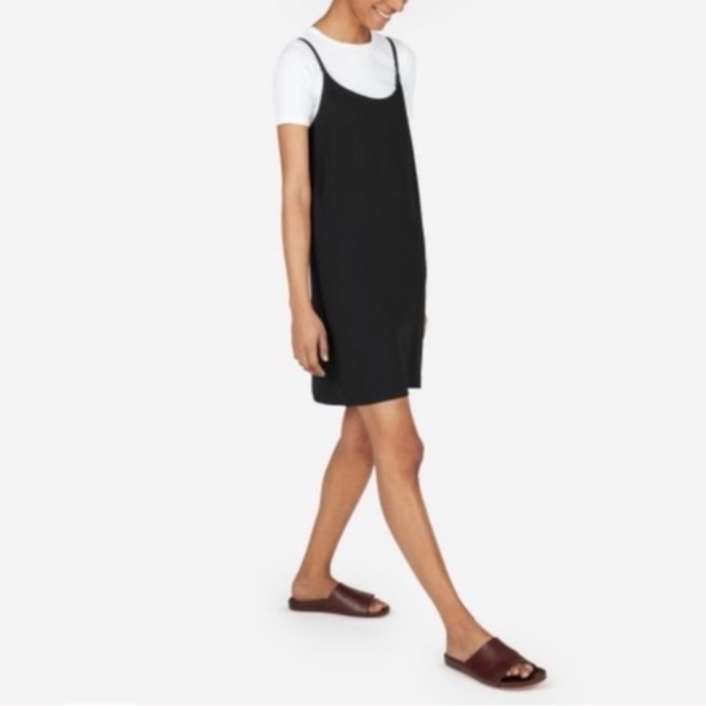 Everlane women's black the Japanese Goweave mini slip dress Size 6